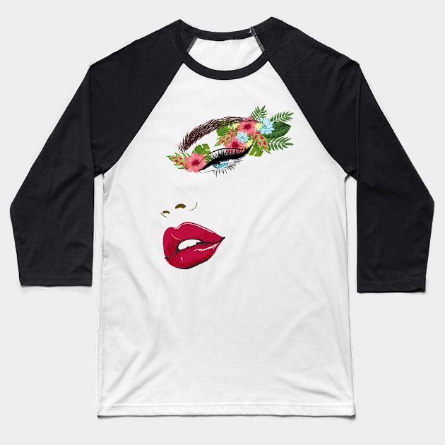 A mysterious woman in a tropical atmosphere , Tropical Home Décor Baseball T-Shirt by Maia Pretty Designs